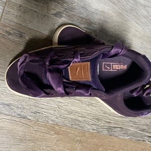 Purple puma suede sneakers
